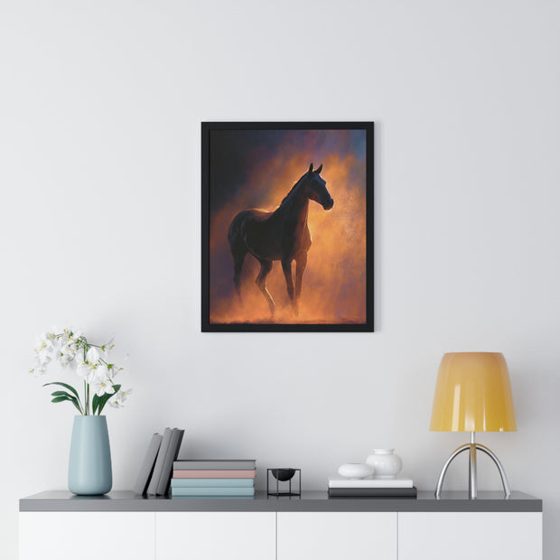 Majestic Horse Vertical Framed Poster - Art Print, Equine Decor, Horse Lover Gift, Home Wall Art, Office Decoration