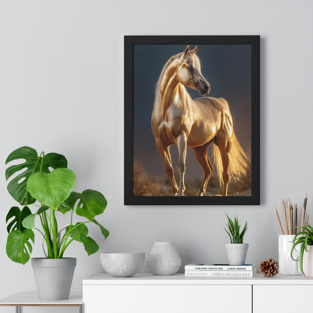 Majestic Horse Framed Poster, Equine Wall Art, Elegant Home Decor, Gift for Horse Lovers, Unique Nature Art, Horse Lover's Gift