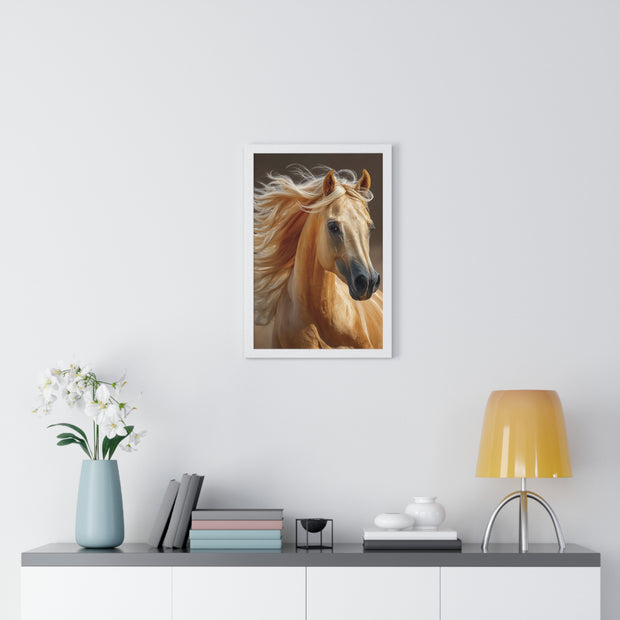 Majestic Horse Art Print - Vertical Framed Poster, Elegant Horse Decor, Nature Wall Art, Animal Lovers Gift, Home & Office Decoration