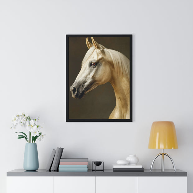 Elegant Horse Framed Poster | Modern Wall Art | Equine Decor | Horse Lover Gift | Farmhouse Decor | Art for Animal Enthusiasts