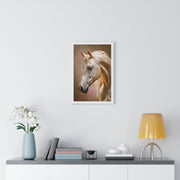 Elegant Horse Portrait Framed Poster, Equine Art Print, Horse Lover Decor, Animal Wall Art, Gift for Equestrian Enthusiasts