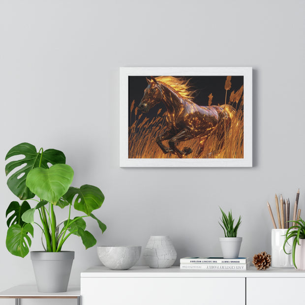 Majestic Horse Framed Poster | Horse Wall Art, Equestrian Decor, Animal Lover Gift, Home Decor, Rustic Wall Art