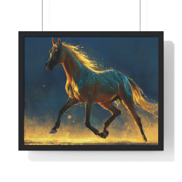 Majestic Horse Framed Poster, Equine Art Print, Wall Decor, Gift for Horse Lovers, Vibrant Home Accent, Horse Photography