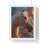 Majestic Horse Vertical Framed Poster | Elegant Horse Wall Art, Home Decor, Equine Lover Gift, Nature-Inspired Decoration, Animal Art Print