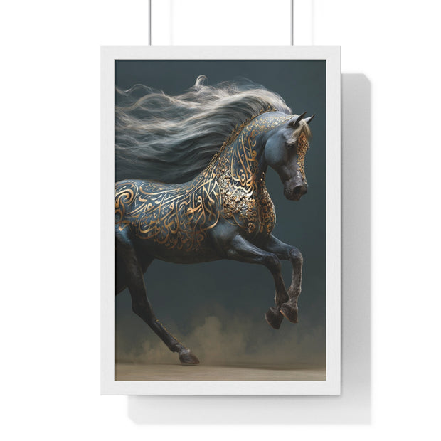 Elegant Horse Art Print, Vertical Framed Poster, Equine Decor, Home Wall Art, Gift for Horse Lovers, Contemporary Art