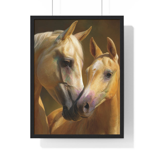 Horse Love Vertical Framed Poster, Equine Wall Art, Farmhouse Decor, Gift for Horse Lovers, Equestrian Home Decor