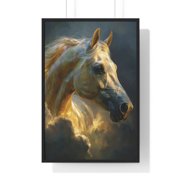 Majestic Horse Vertical Framed Poster, Equine Art, Home Decor, Gift for Horse Lovers, Animal Lovers Wall Art