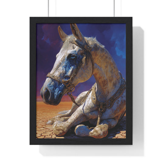 Desert Horse Wall Art, Framed Horse Poster, Equestrian Home Decor, Horse Lover Gift, Nature Wall Decor