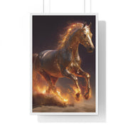 Majestic Horse Vertical Framed Poster, Equestrian Wall Art, Horse Lover Decor, Animal Print, Gift for Equine Enthusiasts
