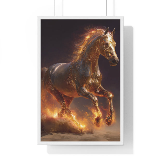 Majestic Horse Vertical Framed Poster, Equestrian Wall Art, Horse Lover Decor, Animal Print, Gift for Equine Enthusiasts