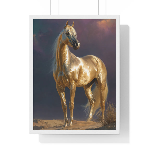 Elegant Horse Vertical Framed Poster, Equine Art, Horse Lover Gift, Home Decor, Equestrian Wall Art, Nature Inspired Décor