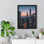 Urban Skyline Framed Poster, Wall Art, City Decor, Home Aesthetic, Modern Living, Gift for Housewarming, Minimalist Design