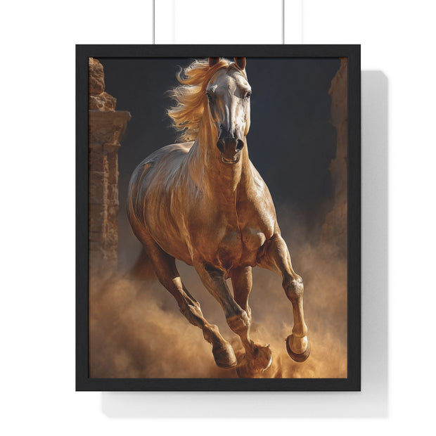 Stunning Horse Vertical Framed Poster, Home Décor, Equestrian Art, Gift for Horse Lovers, Inspirational Wall Art, Rustic Interior