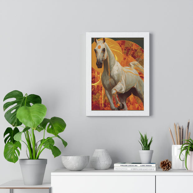 Majestic Horse Art Print, Vertical Framed Poster for Horse Lovers, Equine Wall Decor, Equestrian Gifts, Nature-Inspired Home Art
