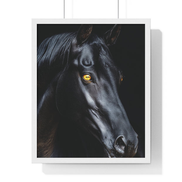 Elegant Horse Portrait Wall Art, Framed Horse Print, Home Decor, Animal Lover Gift, Equine Artwork, Living Room Decoration