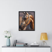 Horse Portrait Wall Art, Elegant Horse Framed Print, Equestrian Home Decor, Animal Lover Gift, Rustic Farmhouse Decor