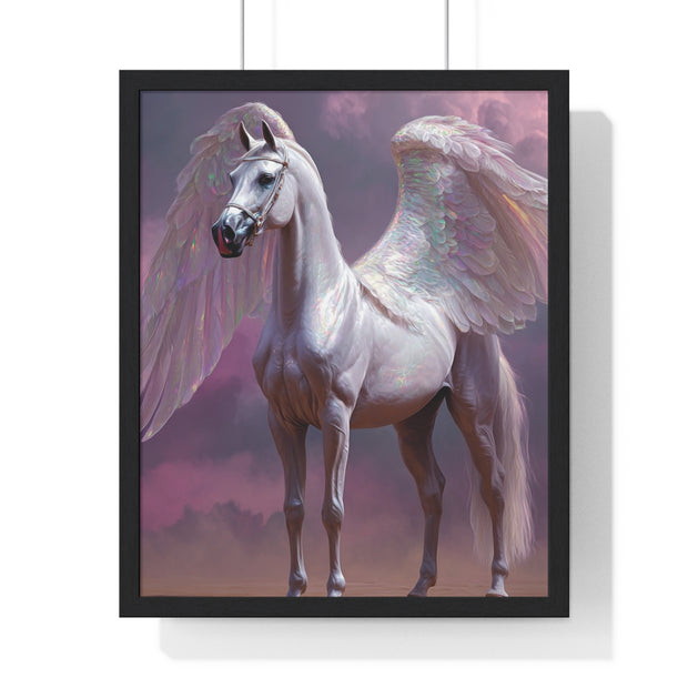 Majestic Winged Horse Wall Art, Fantasy Home Decor, Gift for Animal Lovers, Dreamy Artwork, Enchanted Living Room Accent