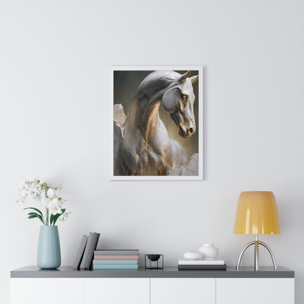 Elegant Horse Sculpture Wall Art, Horse Decor, Modern Framed Poster, Home Decor, Gift for Animal Lovers, Art for Living Room