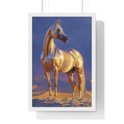 Golden Horse Framed Art Print, Equine Wall Decor, Animal Lover Gift, Nature Artwork, Equestrian Home Decor