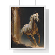 Elegant Horse Wall Art, Vertical Framed Poster, Equine Home Decor, Animal Art Print, Rustic Living Room Decoration