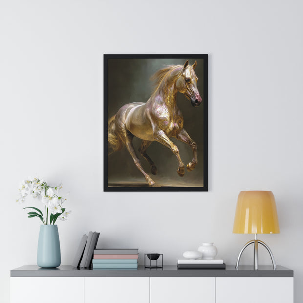 Elegant Horse Art Print, Horse Lover Gift, Wall Decor for Equestrians, Inspirational Home Art, Vertical Framed Horse Poster