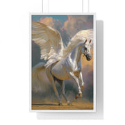 Majestic Pegasus Vertical Framed Poster | Wall Art, Home Decor, Equine Art, Gift for Horse Lovers, Fantasy Art