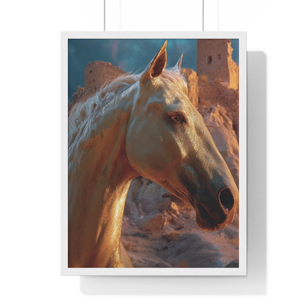Majestic Horse Vertical Framed Poster | Elegant Horse Wall Art, Home Decor, Equine Lover Gift, Nature-Inspired Decoration, Animal Art Print