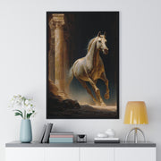 Elegant Horse Wall Art, Vertical Framed Poster, Equine Home Decor, Animal Art Print, Rustic Living Room Decoration