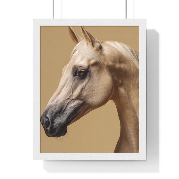 Elegant Horse Portrait Framed Poster, Wall Art for Horse Lovers, Home Decor, Equestrian Gift, Animal Themed Decor