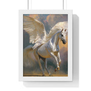 Majestic Pegasus Vertical Framed Poster | Wall Art, Home Decor, Equine Art, Gift for Horse Lovers, Fantasy Art