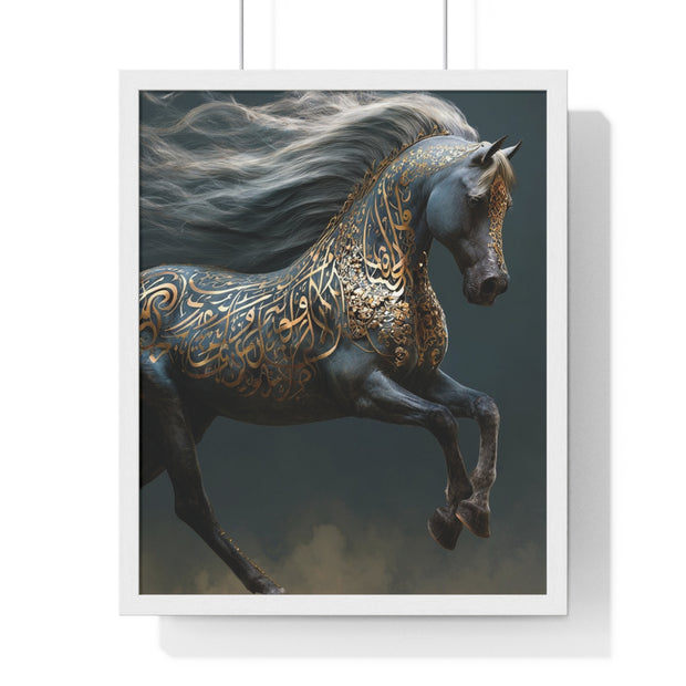 Elegant Horse Art Print, Vertical Framed Poster, Equine Decor, Home Wall Art, Gift for Horse Lovers, Contemporary Art