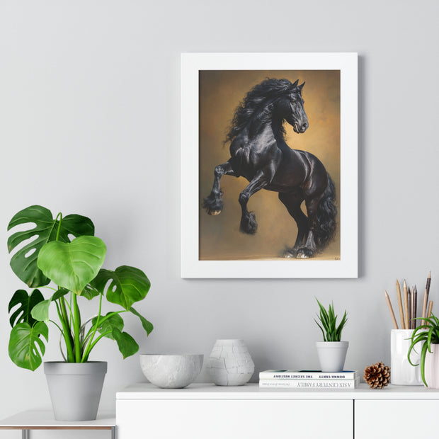 Majestic Horse Framed Poster | Equestrian Wall Art, Horse Lover Gift, Home Decor, Animal Art Print, Equine Photography