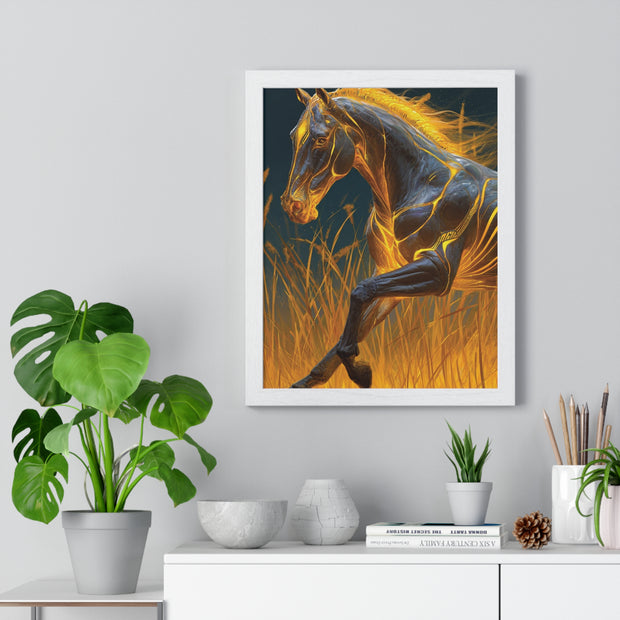 Majestic Horse Framed Art Print | Equestrian Decor, Horse Lover Gift, Wall Art for Home, Unique Horse Artwork, Animal Print