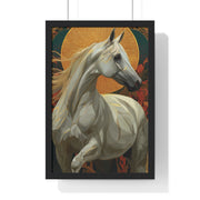 Majestic Horse Vertical Framed Poster, Equine Art, Animal Lover Decor, Gift for Horse Lovers, Home Wall Art, Rustic Farmhouse Style