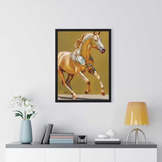 Elegant Horse Art Print, Vertical Framed Poster, Equine Decor, Modern Wall Art, Animal Lover Gift, Home Office Decoration