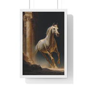 Elegant Horse Wall Art, Vertical Framed Poster, Equine Home Decor, Animal Art Print, Rustic Living Room Decoration