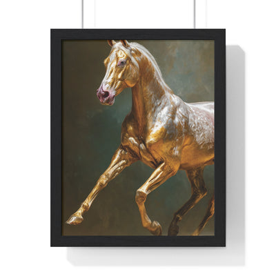 Elegant Horse Framed Poster, Animal Art Print for Home Decor, Equestrian Gift, Wall Art for Horse Lovers, Unique Gift for Riders