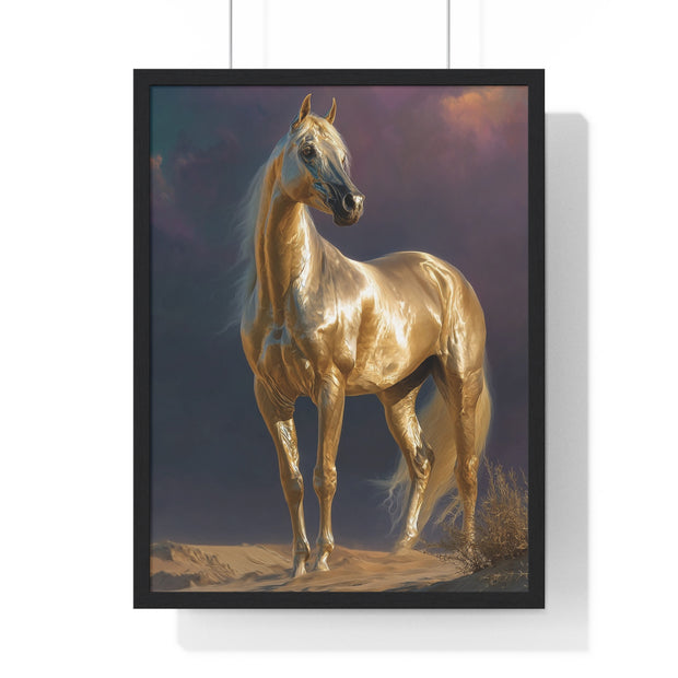 Elegant Horse Vertical Framed Poster, Equine Art, Horse Lover Gift, Home Decor, Equestrian Wall Art, Nature Inspired Décor