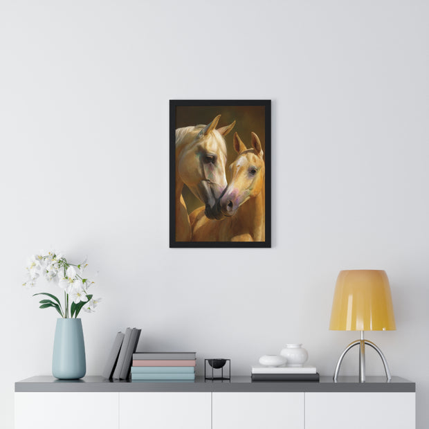 Horse Love Vertical Framed Poster, Equine Wall Art, Farmhouse Decor, Gift for Horse Lovers, Equestrian Home Decor