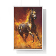 Majestic Fire Horse Vertical Framed Poster, Horse Wall Art, Equestrian Decor, Gift for Animal Lovers, Unique Home Decor