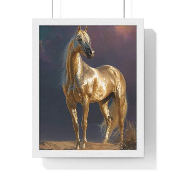Elegant Horse Vertical Framed Poster, Equine Art, Horse Lover Gift, Home Decor, Equestrian Wall Art, Nature Inspired Décor