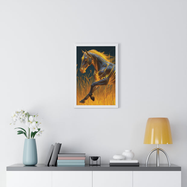 Majestic Horse Framed Art Print | Equestrian Decor, Horse Lover Gift, Wall Art for Home, Unique Horse Artwork, Animal Print
