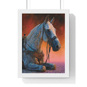 Elegant Horse Vertical Framed Poster - Art Print for Horse Lovers, Home Decor, Gift, Animal Wall Art, Nature Enthusiasts