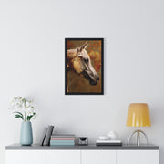 Elegant Horse Framed Poster, Horse Lover Art, Home Decor, Gift for Equestrians, Inspirational Wall Art, Rustic Farmhouse Style