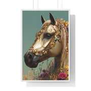Golden Horse Framed Art Print, Elegant Home Decor, Gift for Animal Lovers, Equine Art, Wall Decoration
