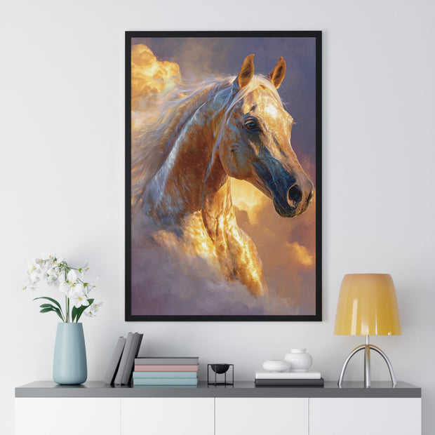 Stunning Horse Artwork Vertical Framed Poster, Horse Lovers Gift, Equestrian Home Decor, Animal Wall Art, Unique Gift Idea