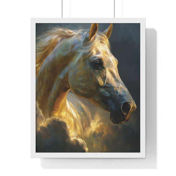Majestic Horse Vertical Framed Poster, Equine Art, Home Decor, Gift for Horse Lovers, Animal Lovers Wall Art