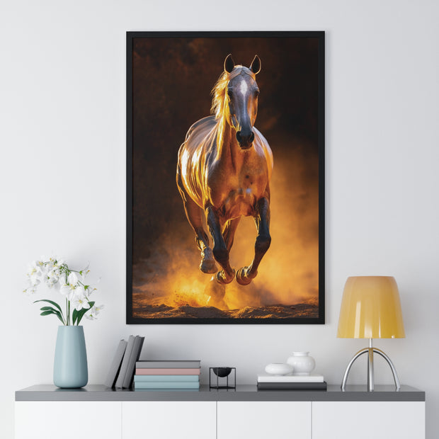 Majestic Horse Framed Poster - Equestrian Art, Horse Lover Gift, Home Decor, Animal Lover Wall Art, Rustic Style