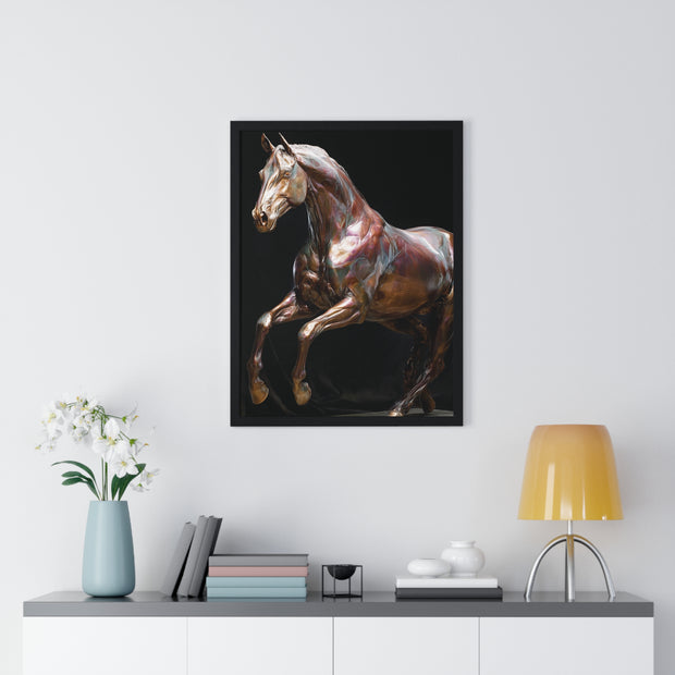 Elegant Horse Art Print, Home Decor, Equestrian Wall Art, Gift for Horse Lovers, Framed Poster Decoration