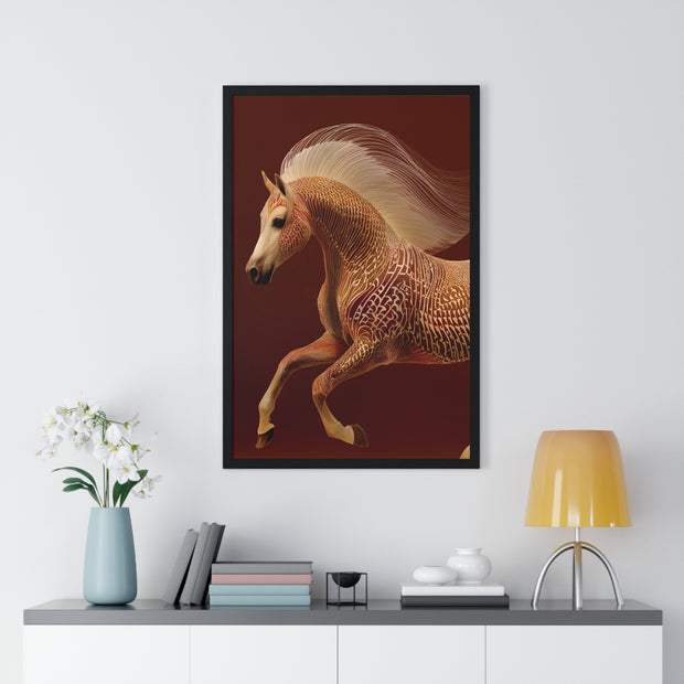 Majestic Horse Art Print, Vertical Framed Poster, Horse Decor, Equestrian Gift, Wall Art for Home, Animal Lover Decoration